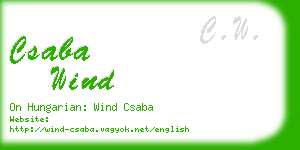 csaba wind business card